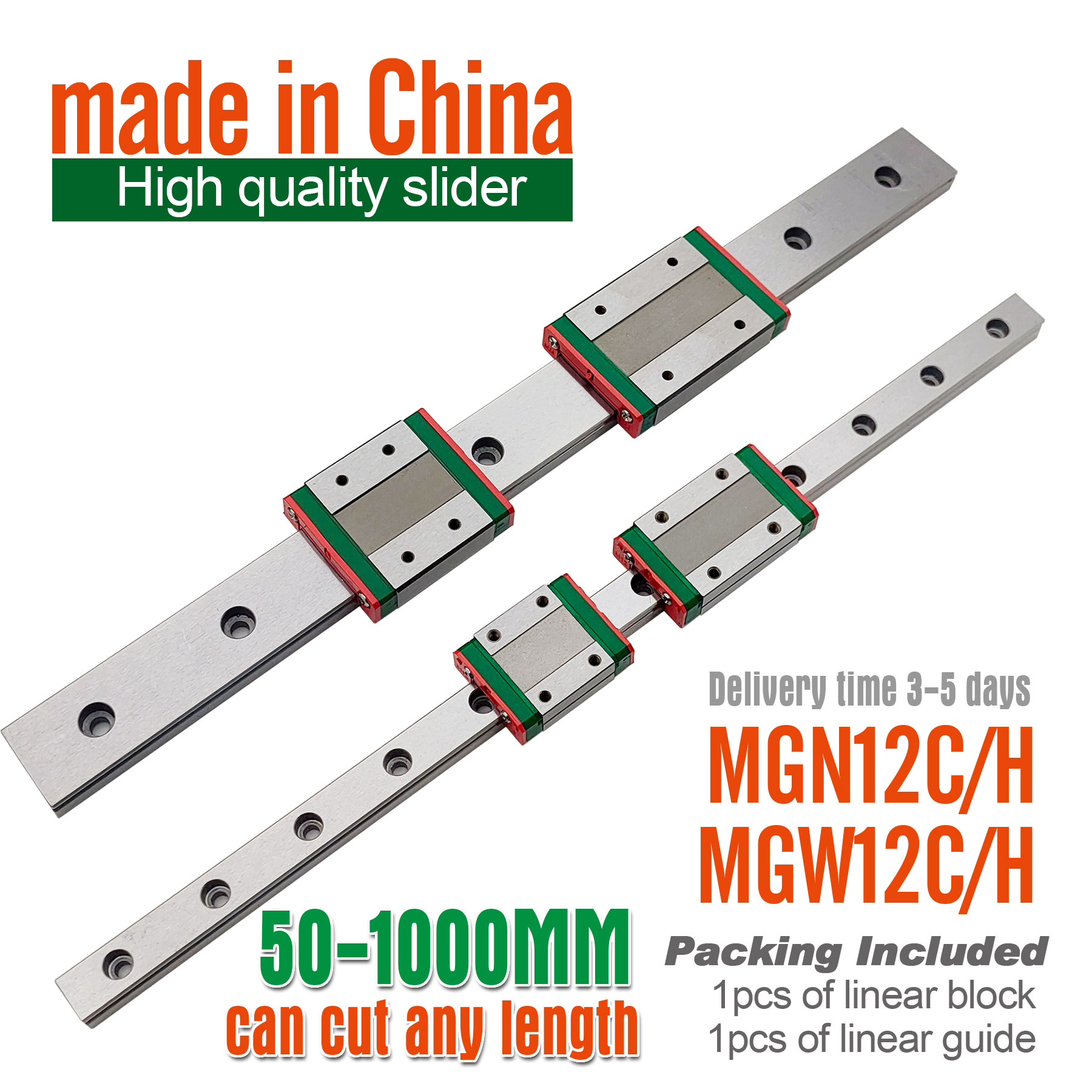 Linear Rail Mgn12H Set - Bloco linear do slider do guia,
