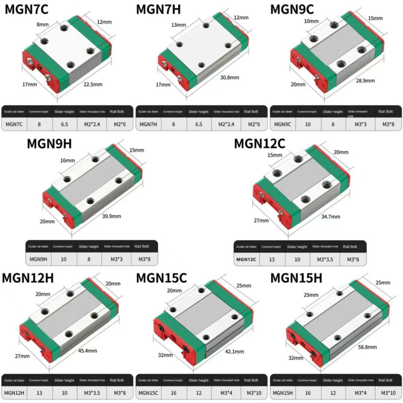 1 peça mgn7c mgn7h mgn9c mgn9h - Linear Rail Mgn12H Set avaliação e preço